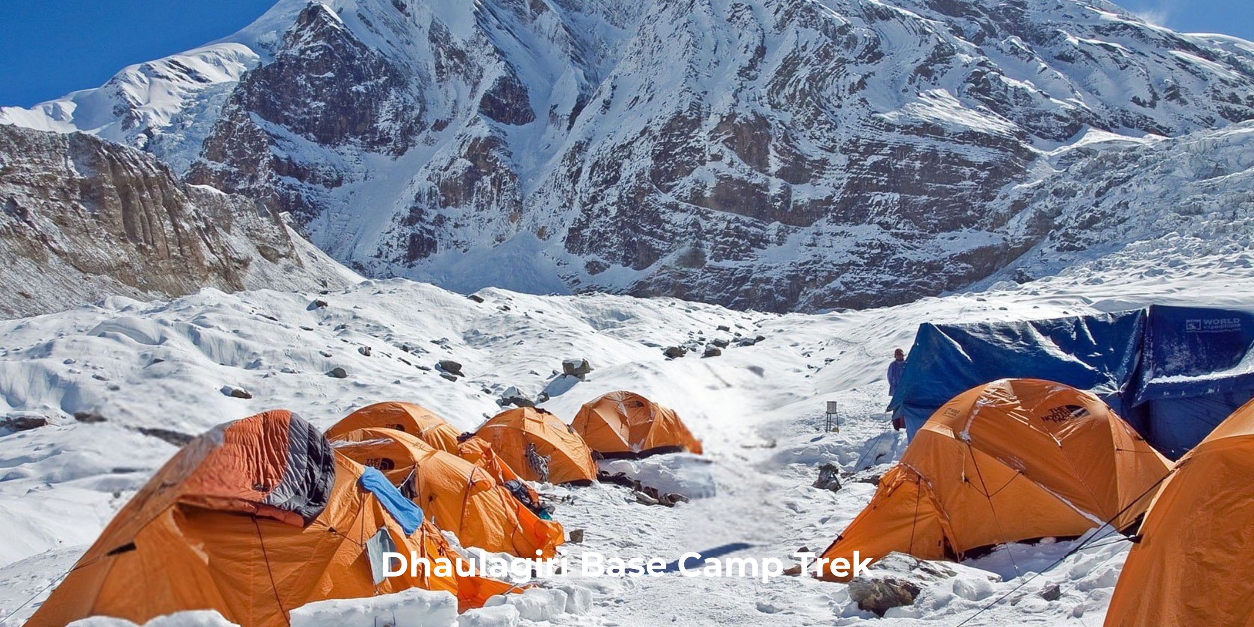 "Dhaulagiri Base Camp Trek with glacier scenery, mountain trails, remote wilderness, and breathtaking Himalayan views."