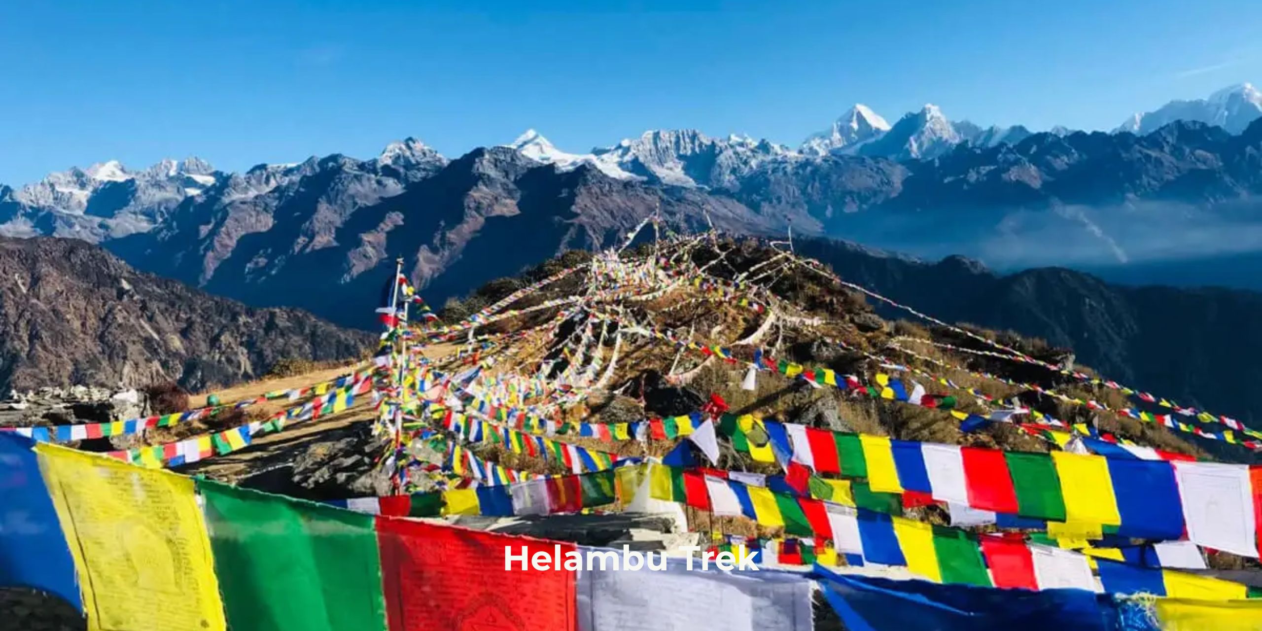 "Helambu Trek with mountain villages, Buddhist culture, forest trails, Himalayan views, and scenic landscapes near Kathmandu."