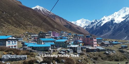 "Langtang Valley Trek with Himalayan scenery, Tamang culture, alpine forests, monasteries, and scenic mountain trails."